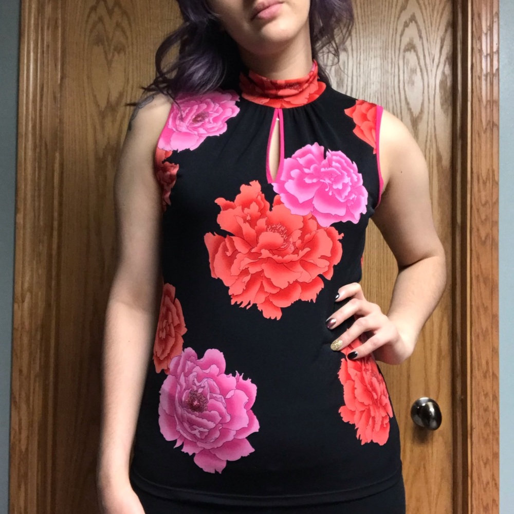 Vince Camuto Sleeveless Floral Blouse